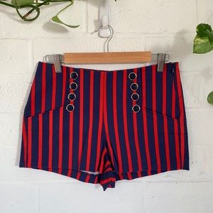 Forever21 High Waist striped sailor disco shorts